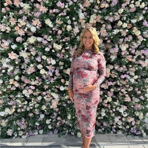Pinkblush Floral Maternity Dress - Pink and Green